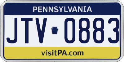 PA license plate JTV0883