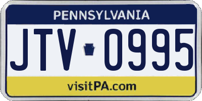 PA license plate JTV0995