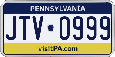 PA license plate JTV0999
