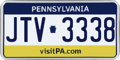 PA license plate JTV3338