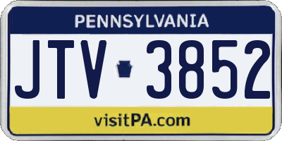 PA license plate JTV3852