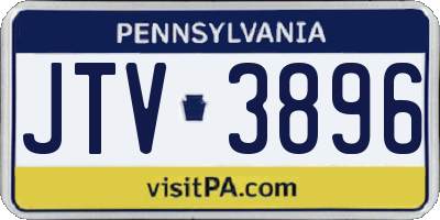 PA license plate JTV3896