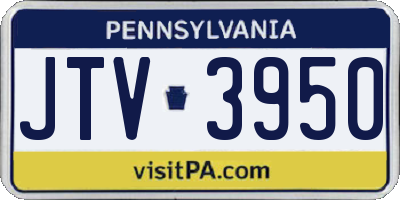 PA license plate JTV3950