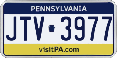 PA license plate JTV3977