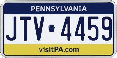 PA license plate JTV4459