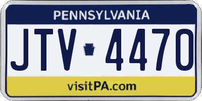 PA license plate JTV4470