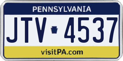 PA license plate JTV4537