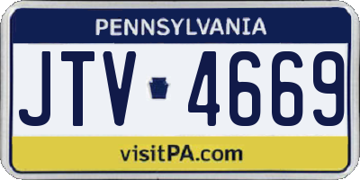 PA license plate JTV4669