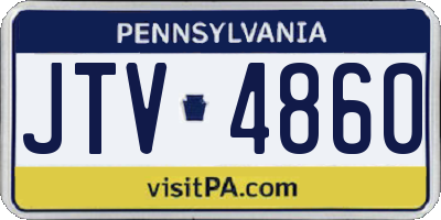 PA license plate JTV4860