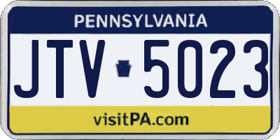 PA license plate JTV5023