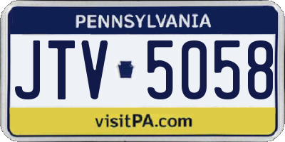 PA license plate JTV5058