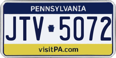 PA license plate JTV5072