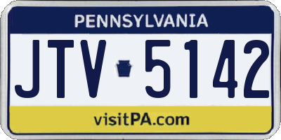 PA license plate JTV5142