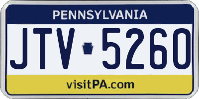 PA license plate JTV5260