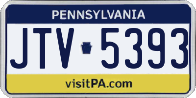 PA license plate JTV5393