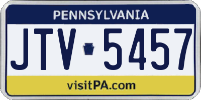 PA license plate JTV5457
