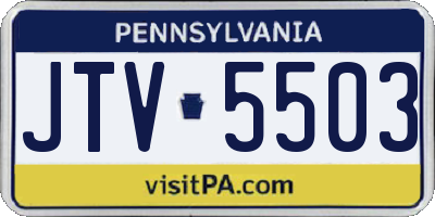 PA license plate JTV5503