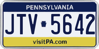 PA license plate JTV5642