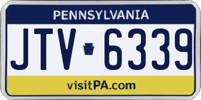 PA license plate JTV6339