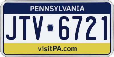 PA license plate JTV6721