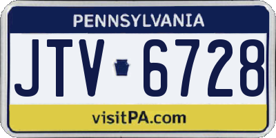 PA license plate JTV6728