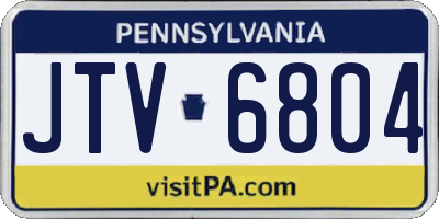 PA license plate JTV6804