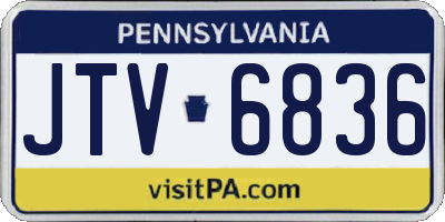 PA license plate JTV6836