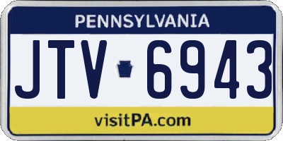 PA license plate JTV6943