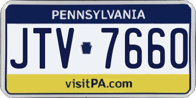 PA license plate JTV7660