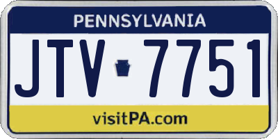 PA license plate JTV7751
