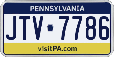 PA license plate JTV7786