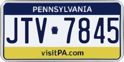 PA license plate JTV7845