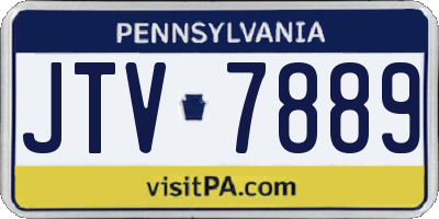 PA license plate JTV7889