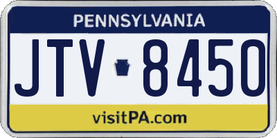 PA license plate JTV8450