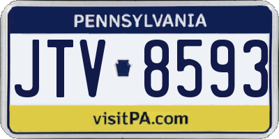 PA license plate JTV8593