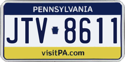 PA license plate JTV8611
