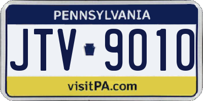 PA license plate JTV9010