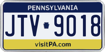 PA license plate JTV9018
