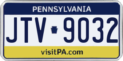 PA license plate JTV9032