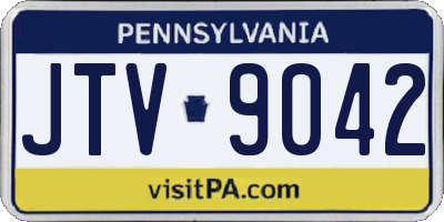 PA license plate JTV9042