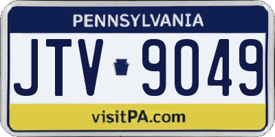 PA license plate JTV9049