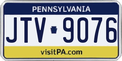 PA license plate JTV9076