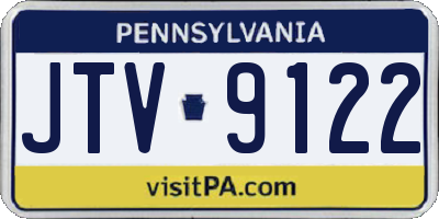 PA license plate JTV9122