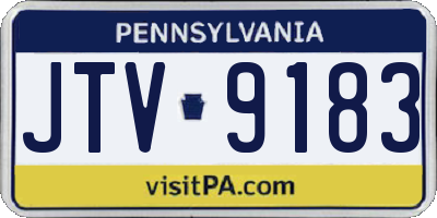 PA license plate JTV9183