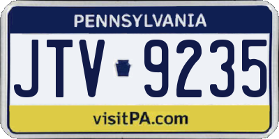PA license plate JTV9235