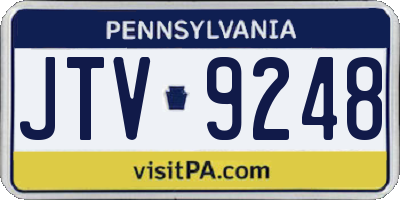 PA license plate JTV9248