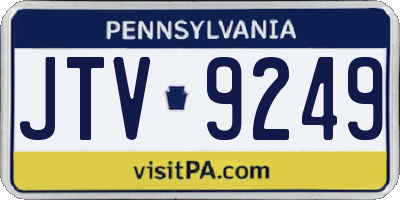 PA license plate JTV9249