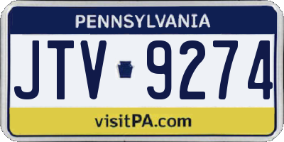 PA license plate JTV9274