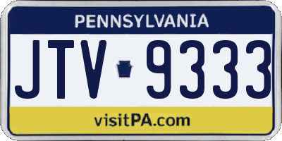 PA license plate JTV9333
