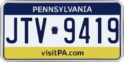 PA license plate JTV9419
